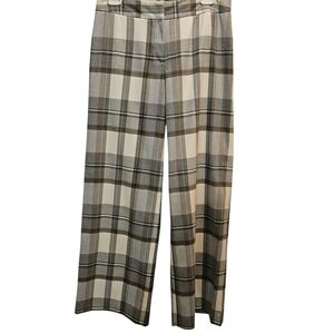 Women's Plaid Trousers - Gray and White